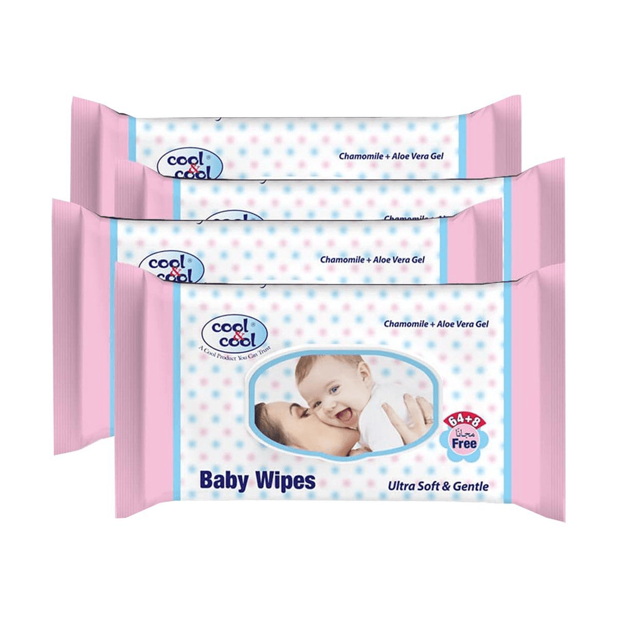 Cool & Cool Baby Wipes 72 Pcs 2+2 Free