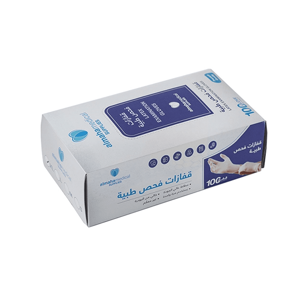 Almaha Medical Latex Examination Gloves 100Pcs Xl