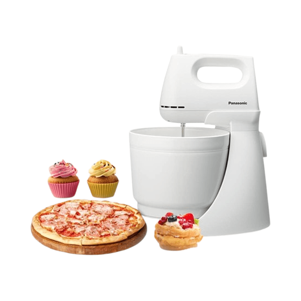 Panasonic 175W Stand Mixer 5 Speed Selection, with Egg Beater and Dough Hook (Model MKGB3)
