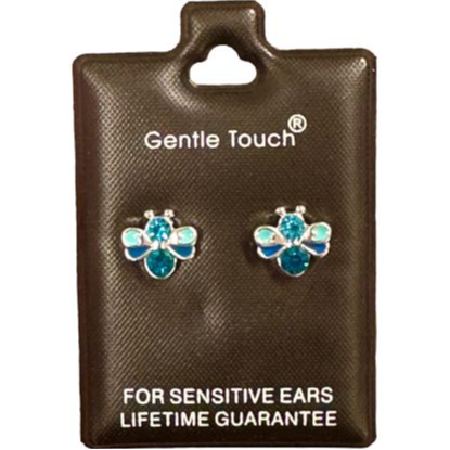 Gentle Touch 126 Blue Bee Earring For Sensitive Ears