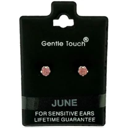 Gentle Touch 6 June Birthstone earring For Sensitive Ears