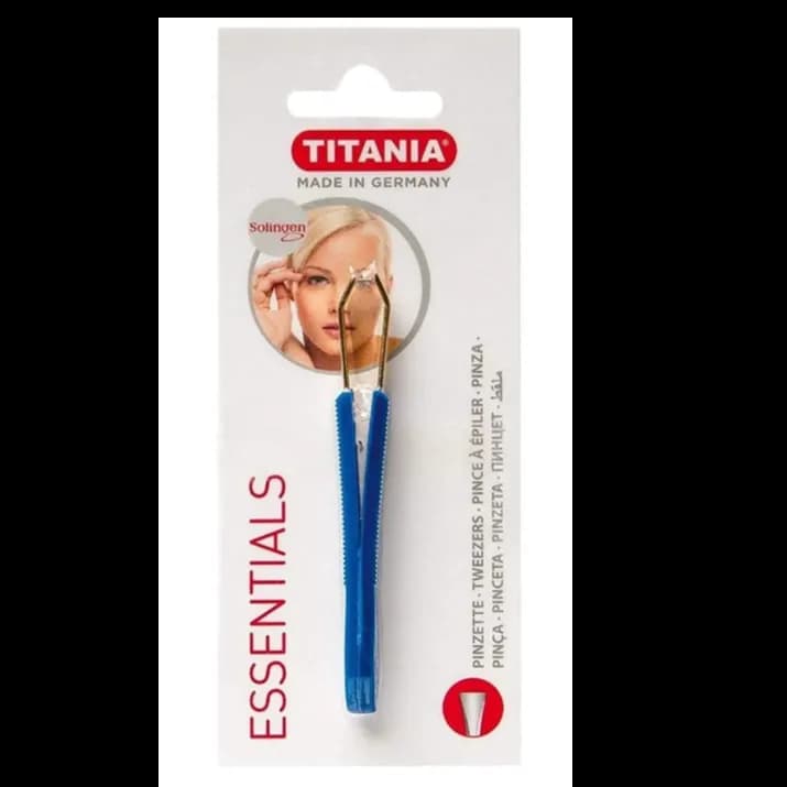 Titania Solingen 1061G Hair Tweezer With Blue Plastic Handle 