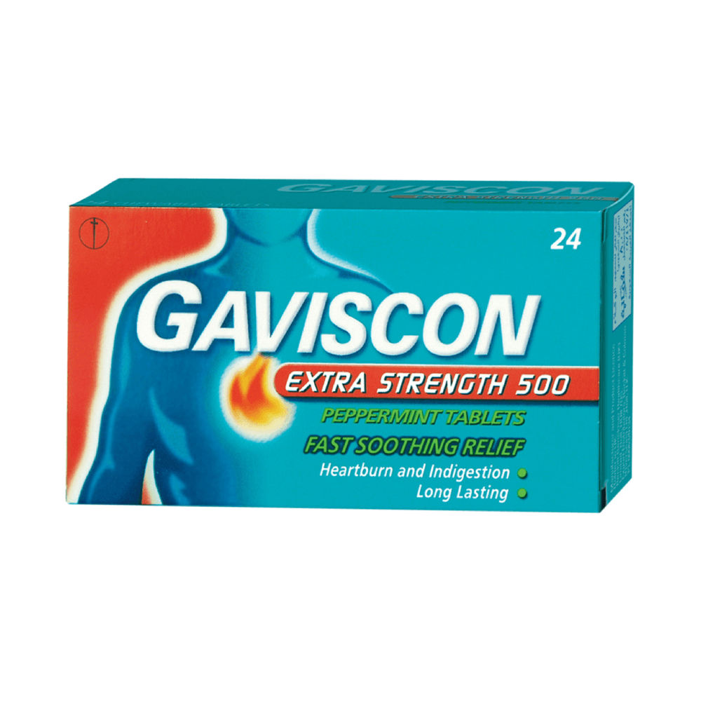 Gaviscon Extra Strength 500 Tablets 24's