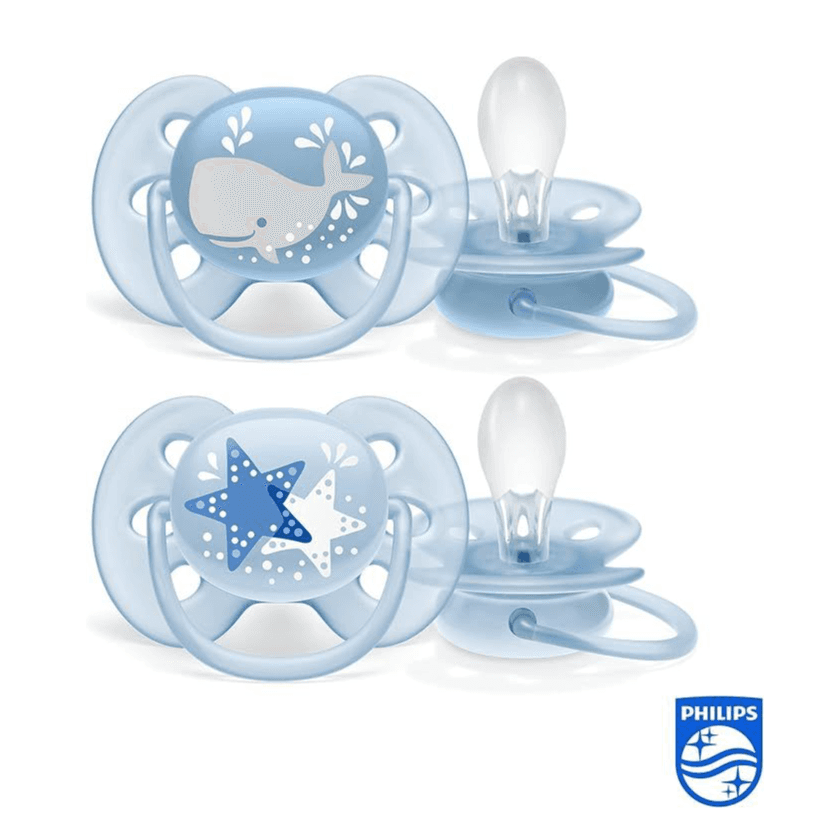Philips Avent Soother Sil Soft 6-18m Boy Deco 2pcs