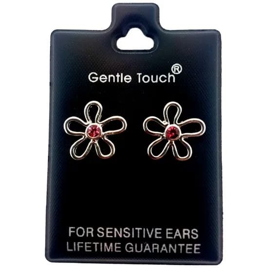 Gentle Touch 89 Flower Crystal Stud Earring Sensitive Ears