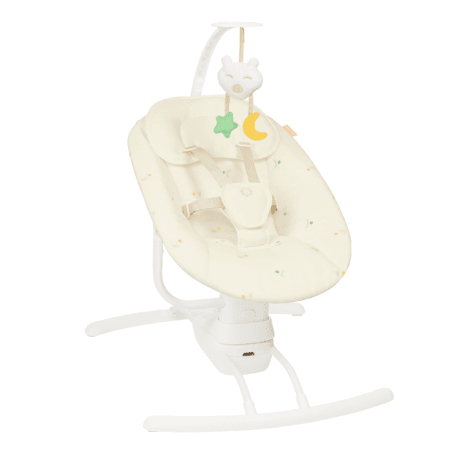 Badabulle Lateral Nursery Baby Swing with remote control Cream