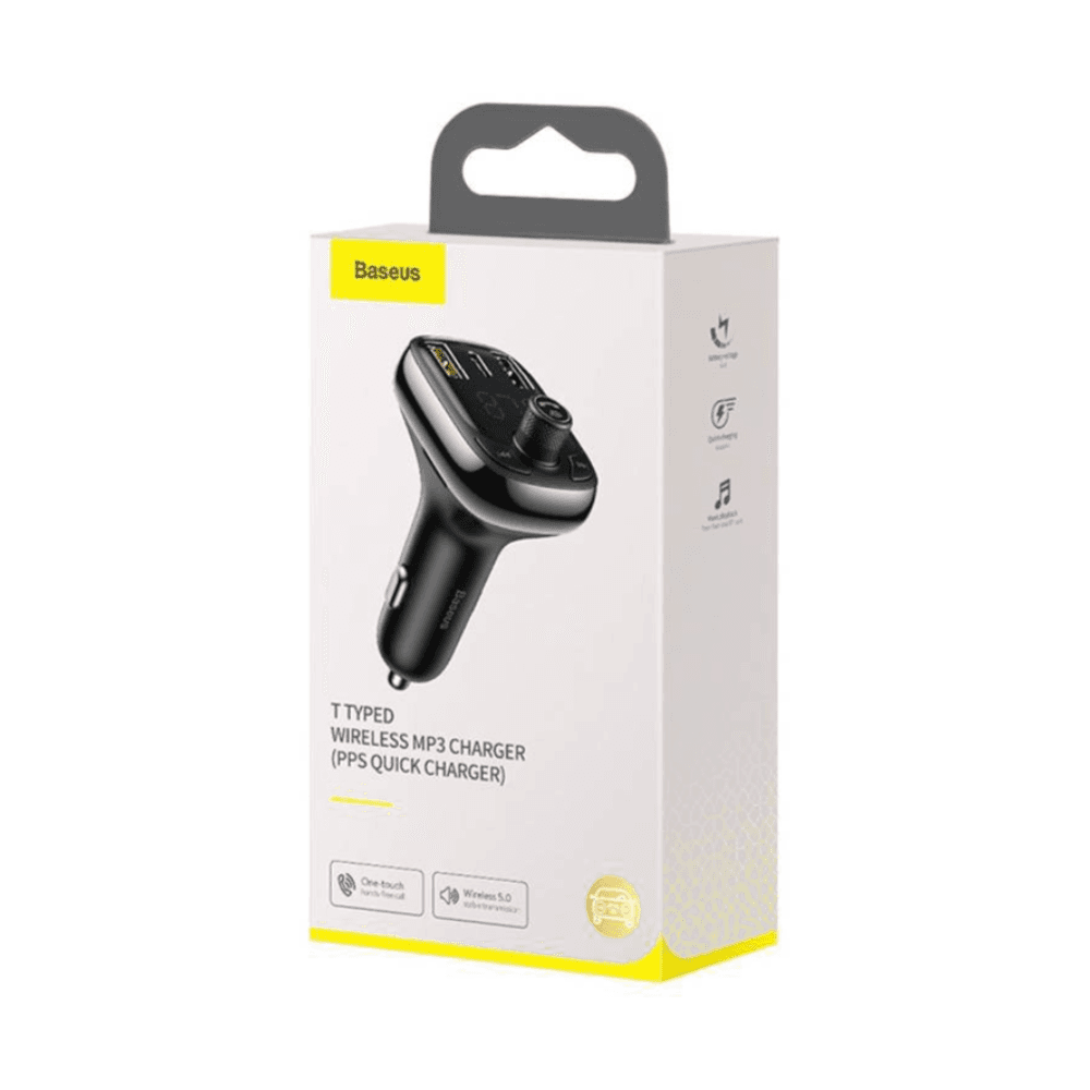 Baseus T Shaped S-13 Car Bluetooth MP3 Player (PPS Fast Charger Edition) Black