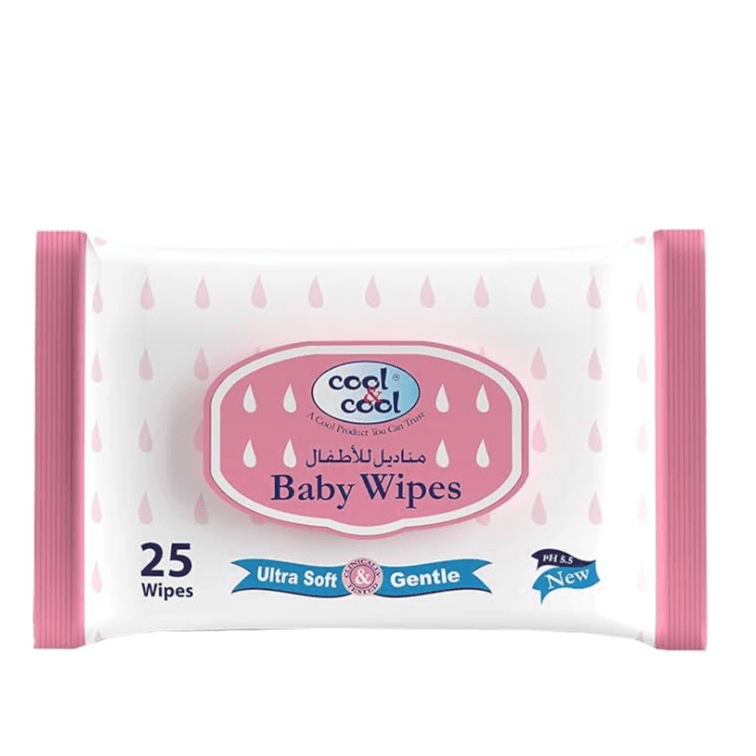 Cool & Cool Baby Wipes Travel Pack 25 Counts