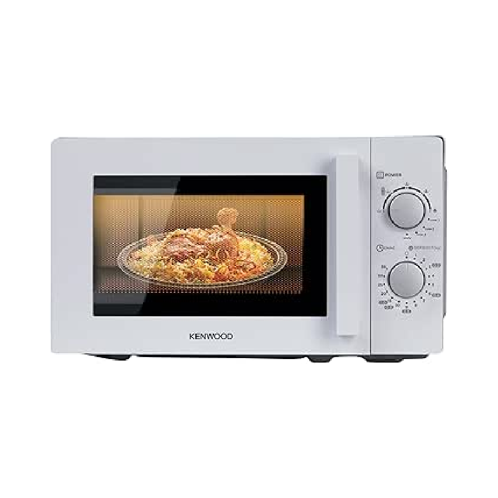 Kenwood 20L Microwave Oven With Grill, 5 Power Levels, Defrost Function, 35 Minutes Timer, 800W Power, 20 Liter Capacity, 5 Power Microwave Levels of Heating, White | MWM21.000WH