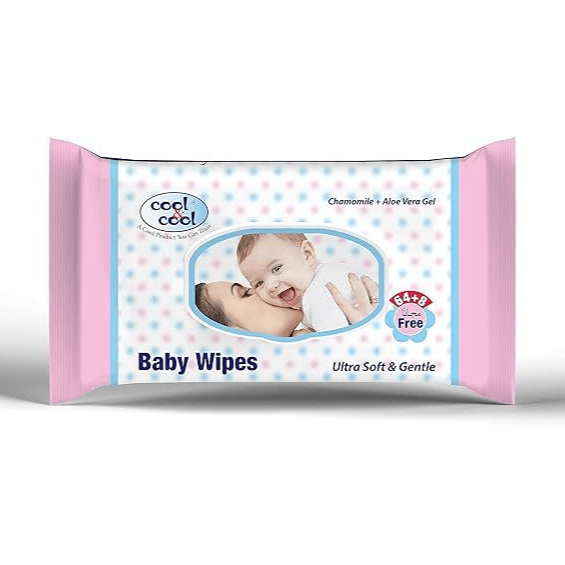 Cool & Cool Baby Wipes Ultra Soft 64+8 Pcs Free