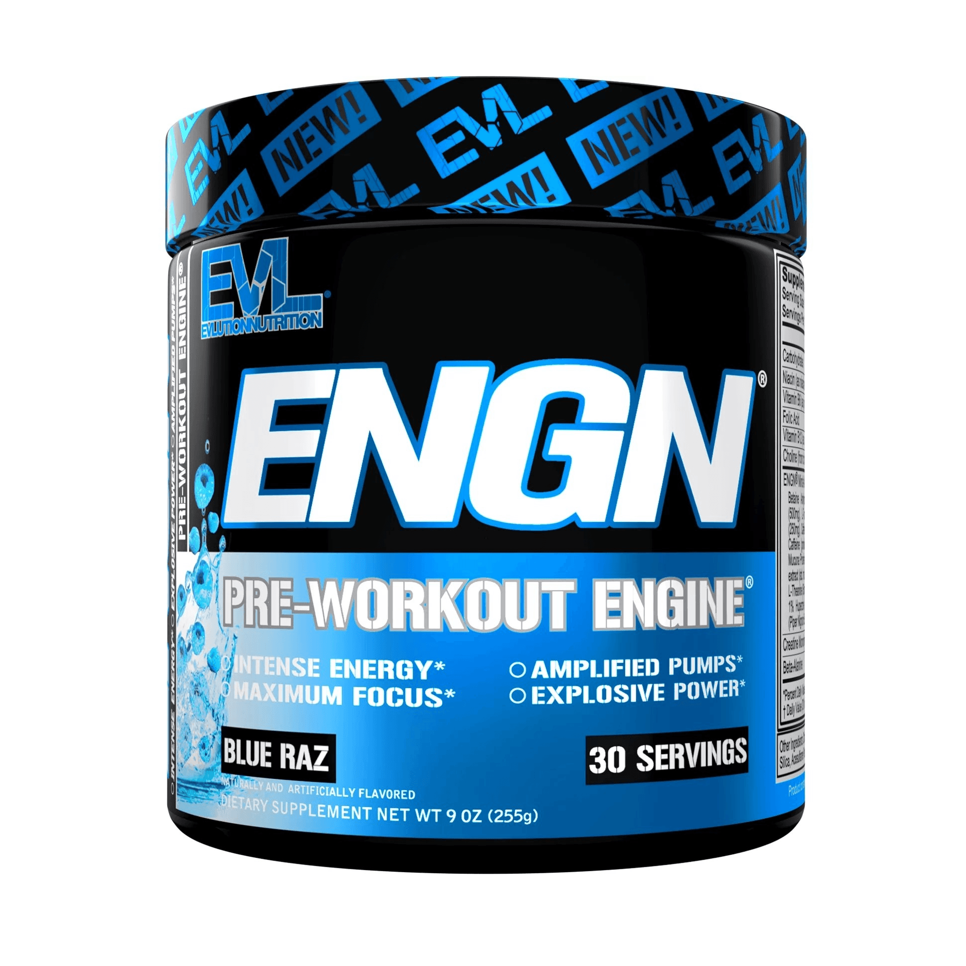 Evlution Nutrition Engn Pre-Workout Engine Blue Raz 30 Servings