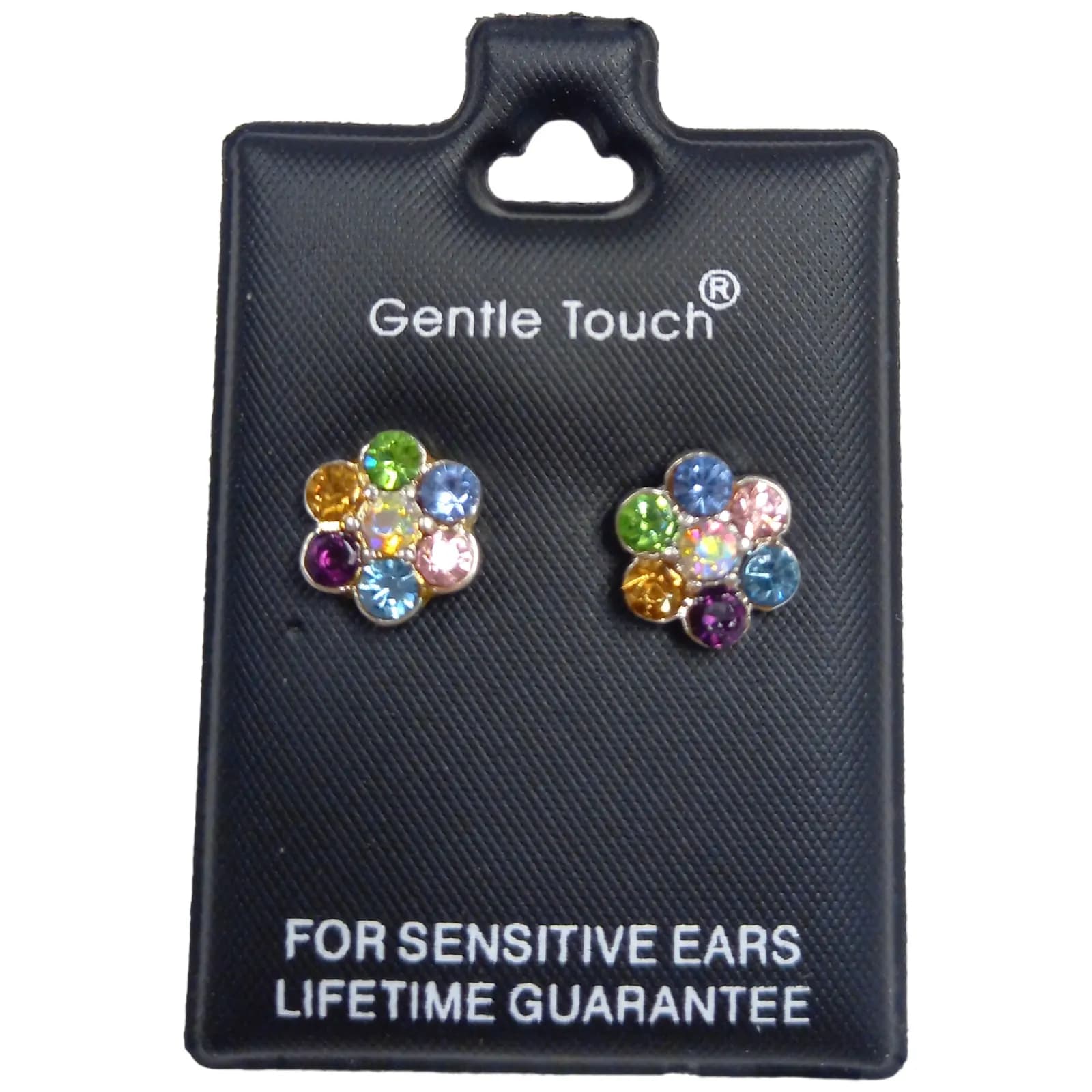 Gentle Touch 15 Flower Crystal Clustr Earring For Sensitive Ears