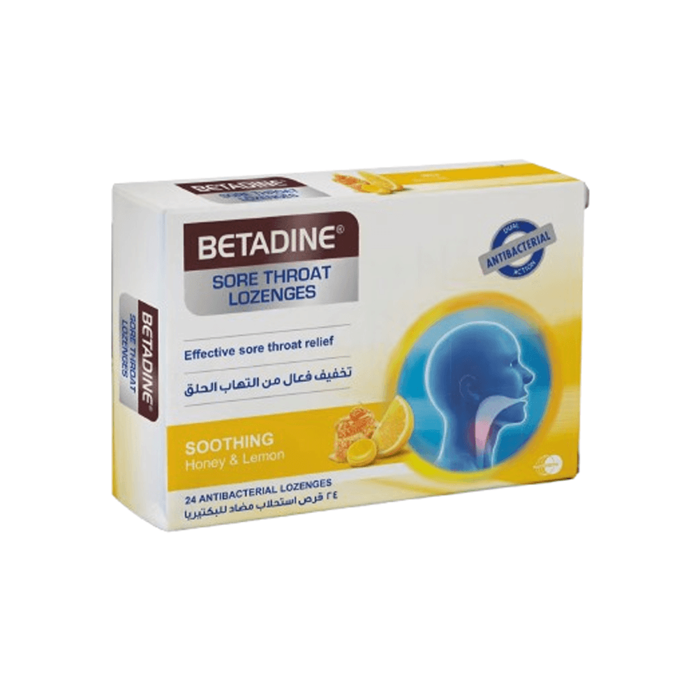 Betadine Honey & Lemon Throat Lozenges 24's