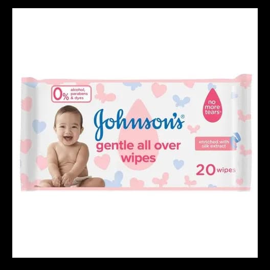 Johnsons Gentle All Over Baby Wipes 20 S