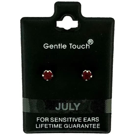 Gentle Touch 7 July Birthstone earring For Sensitive Ears