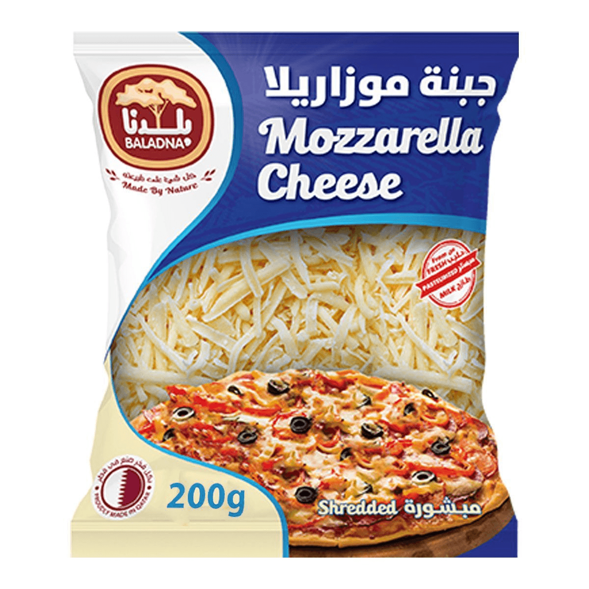 Baladna Full Fat Shredded Mozzarella Cheese 200G