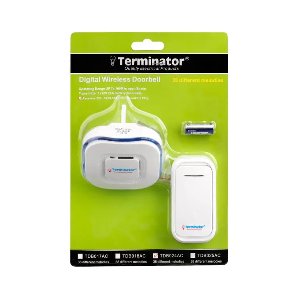 Terminator Digital Wireless Doorbell - TDB024AC