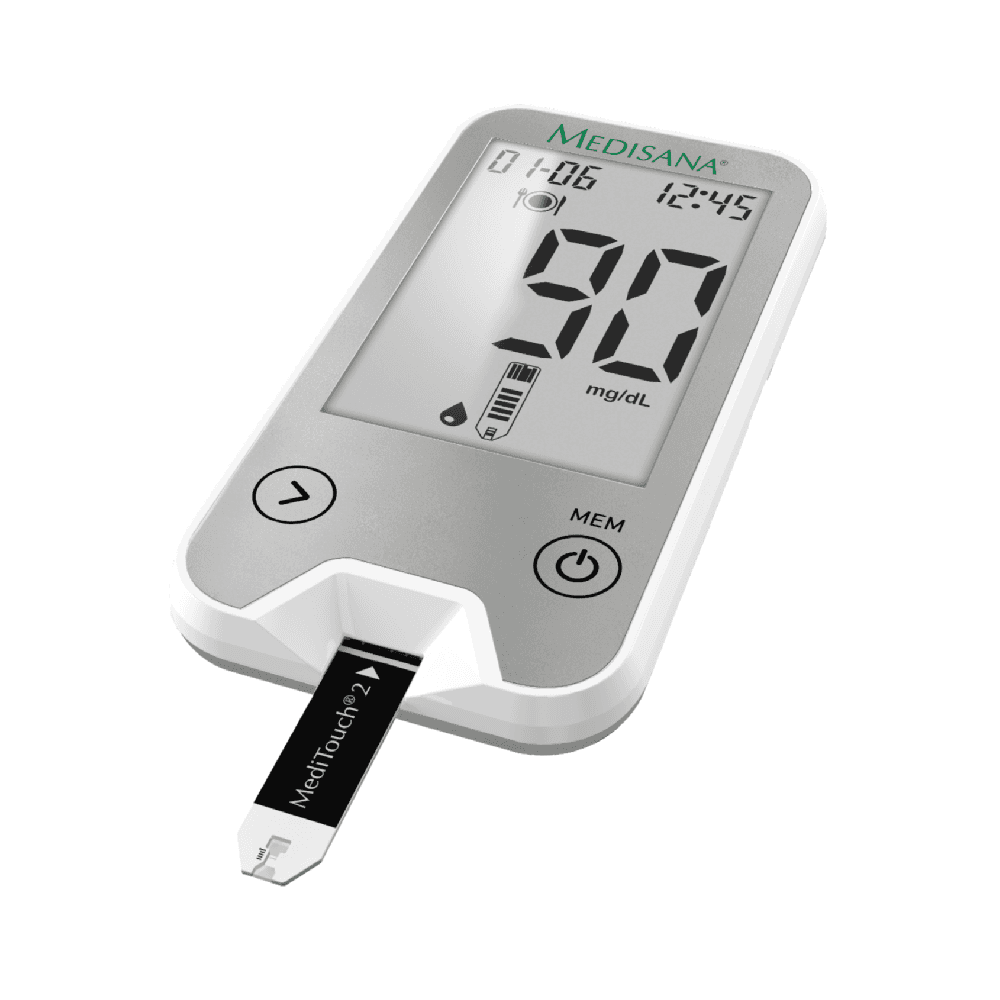 Medisana MediTouch 2 Connect mg/dL Blood glucose Monitor Starter Set  with 50 Strips and 100 Lancet