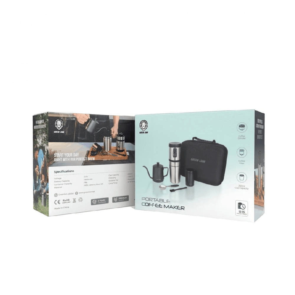 Green Lion Portable Coffee Maker Kettle - Black