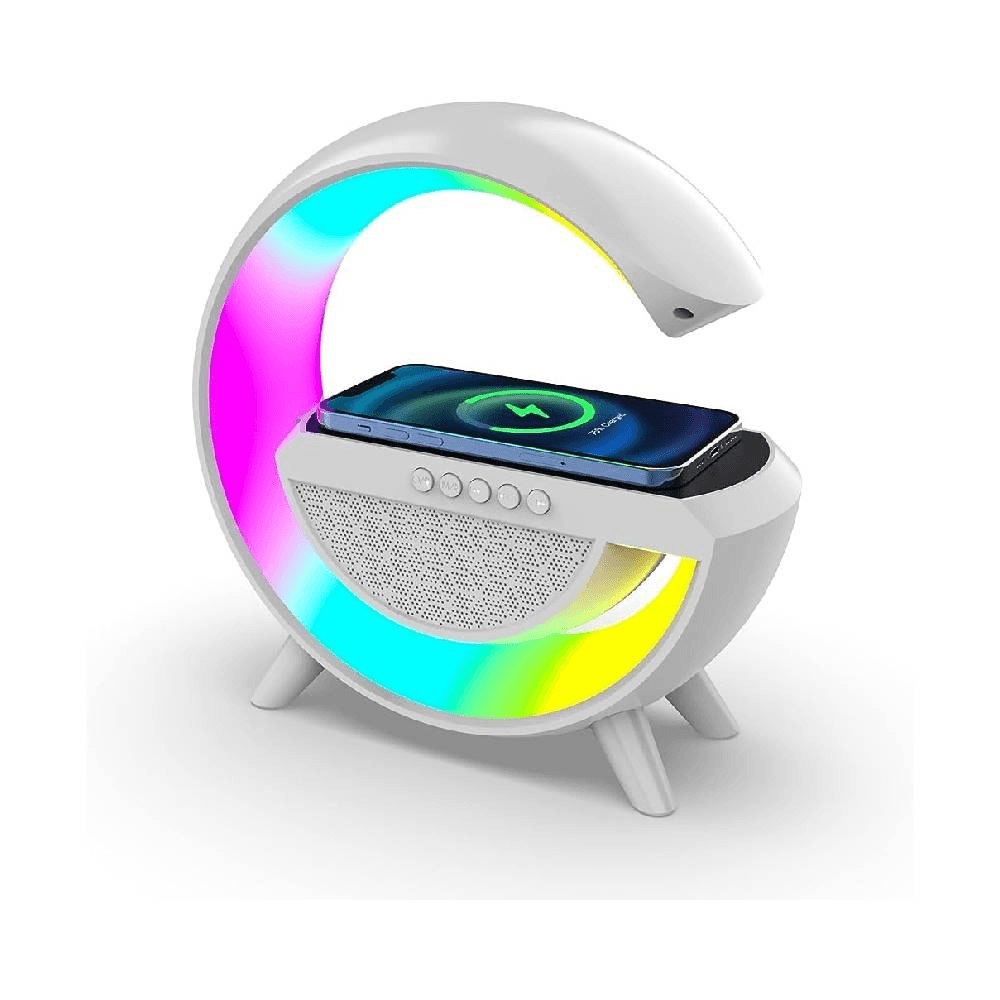 BT 2301 LED Wireless Charging Speaker - White