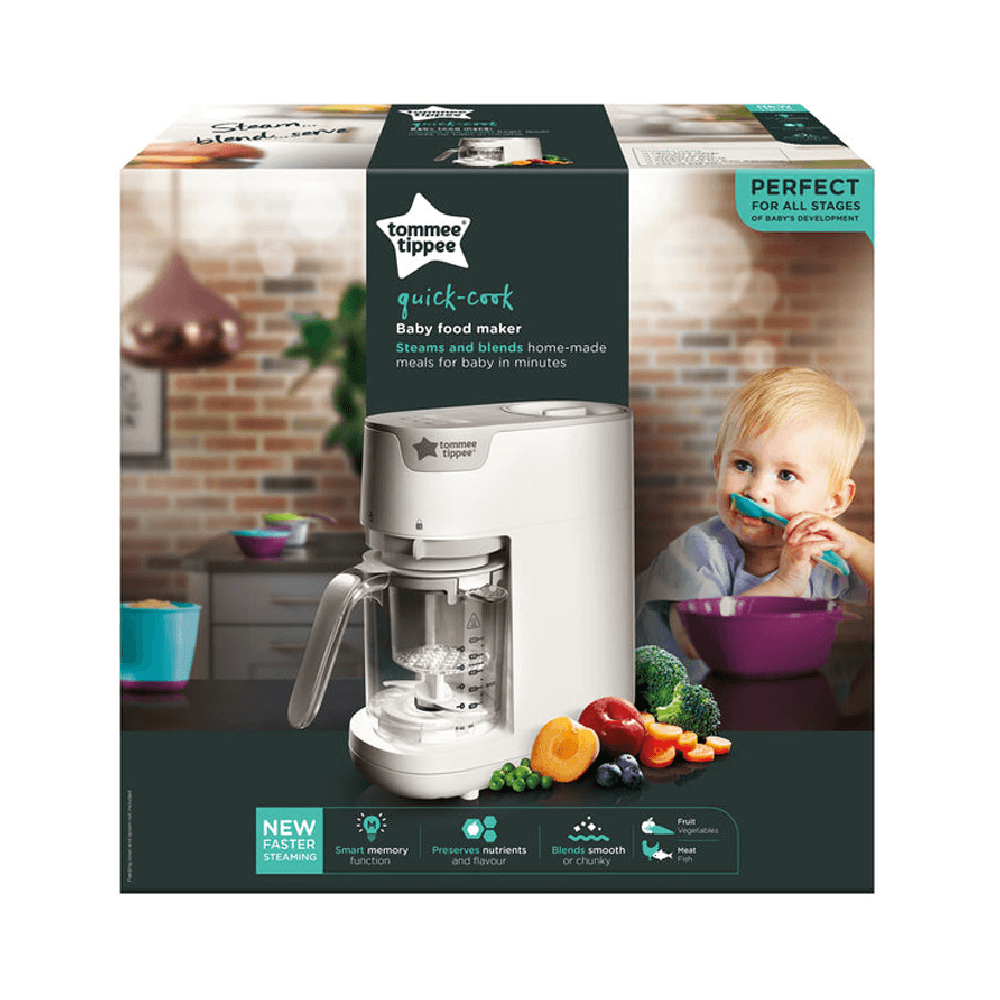 Tommee Tippee Quick Cook Baby Food Steamer Blender - White