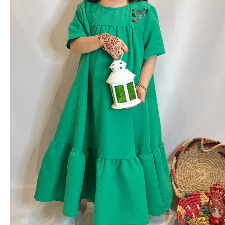 Solid Color Smock With Raffled Edge