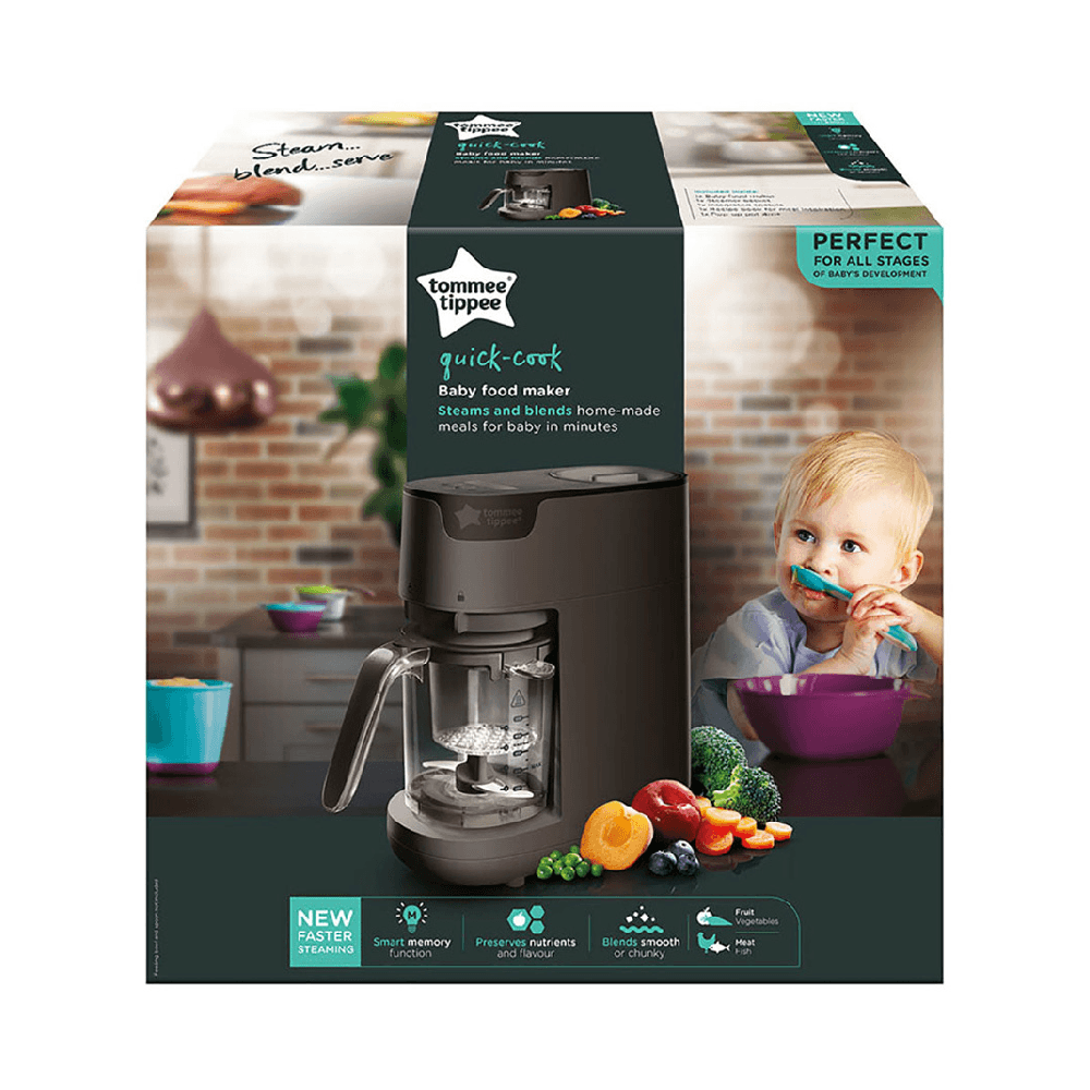 Tommee Tippee Quick Cook Baby Food Steamer Blender - Black