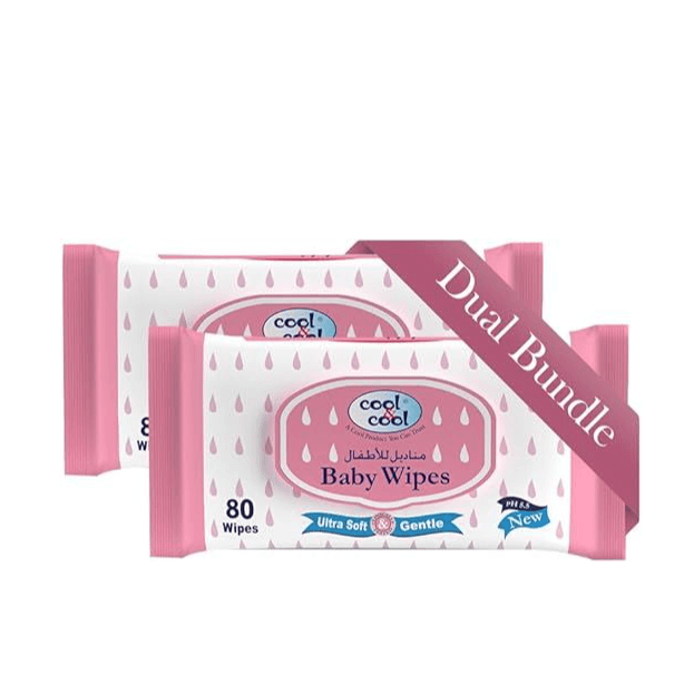 Cool & Cool Baby Wipes 80 Pcs Twin Pack
