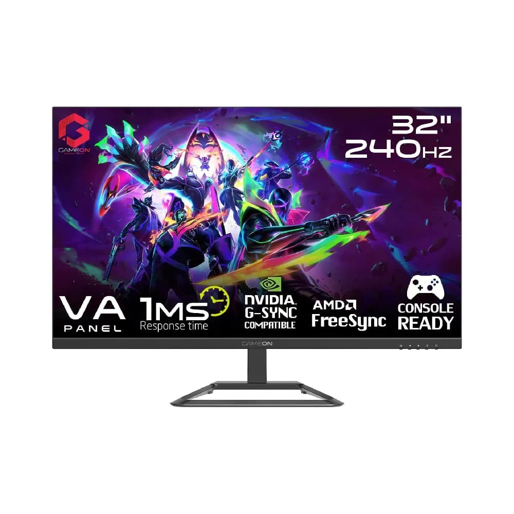 Gameon Gop32fhd240va 32" Fhd, 240hz, 1ms (1920x1080) Flat Va Gaming Monitor With G-sync & Free Sync - Black (Hdmi 2.1 Console Compatible)