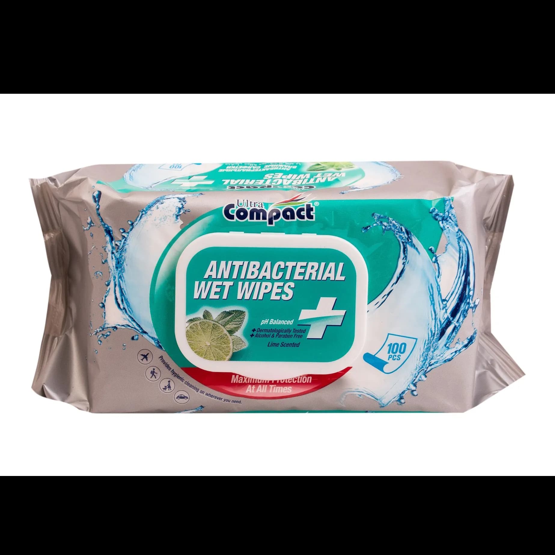 Ultra Compact Antibacterial Wet Wipes 100 S