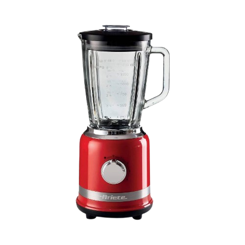 Ariete 585 Modern Blender, 1000W, Capacity 1.5 L, 4 Speed + Pulse Function, Graduated Glass Cup, 4 Stainless Steel Blades, Red (by Delonghi Group)