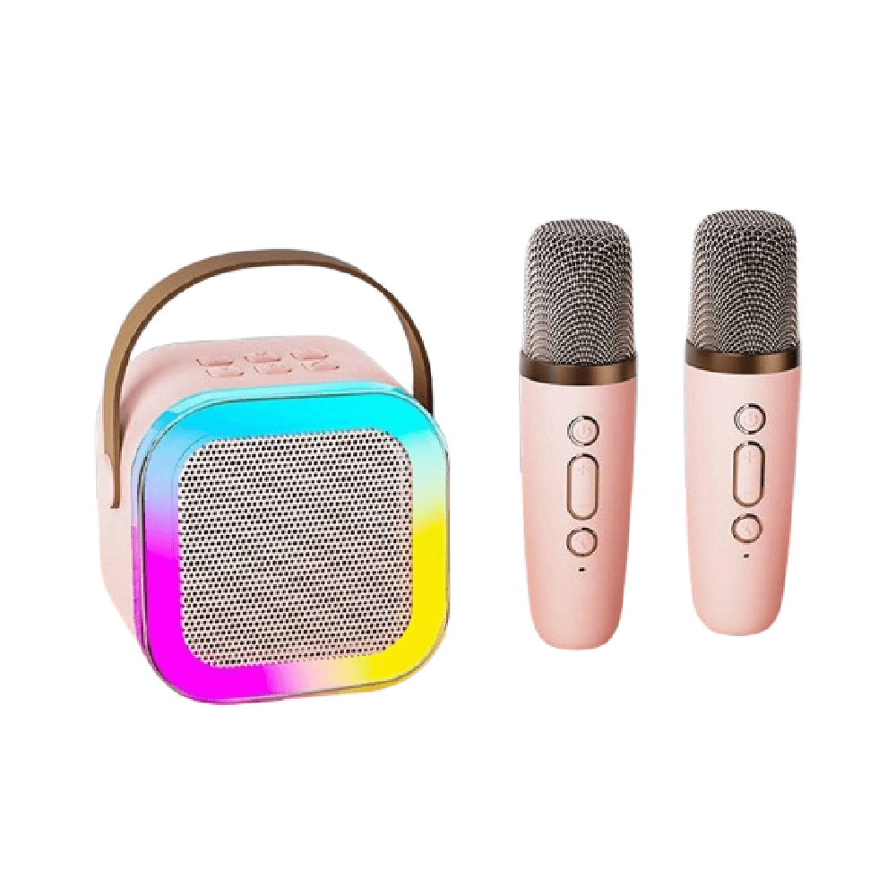 K12 Portable Karaoke sound system with Mic & Wireless BT Speaker - Pink
