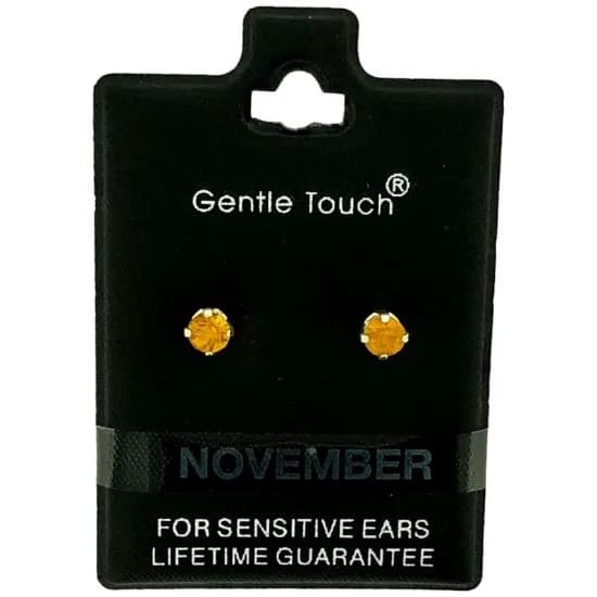 Gentle Touch 11 November Birthstone earring For Sensitive Ears