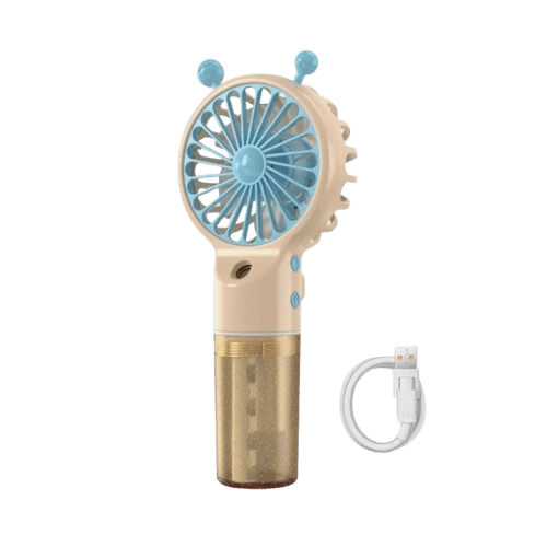 Mini USB Rechargeable Handheld Mist Fan - Gold