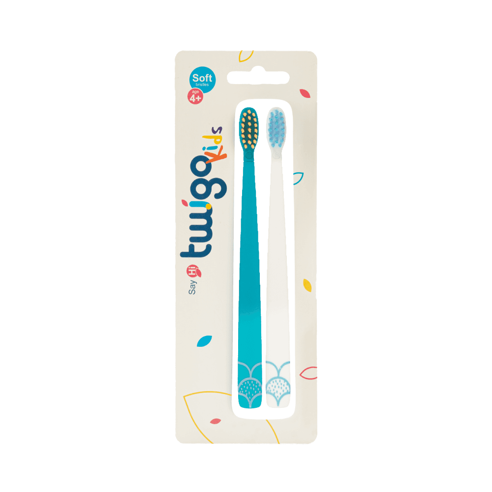 Flipper Twigo Toothbrush For Kids Blue & White 2Pcs 
