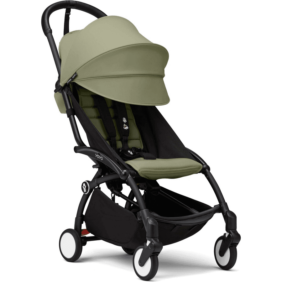 Stokke Yoyo3 6+ Stroller - Black Frame With Color Pack 6+ (Olive)
