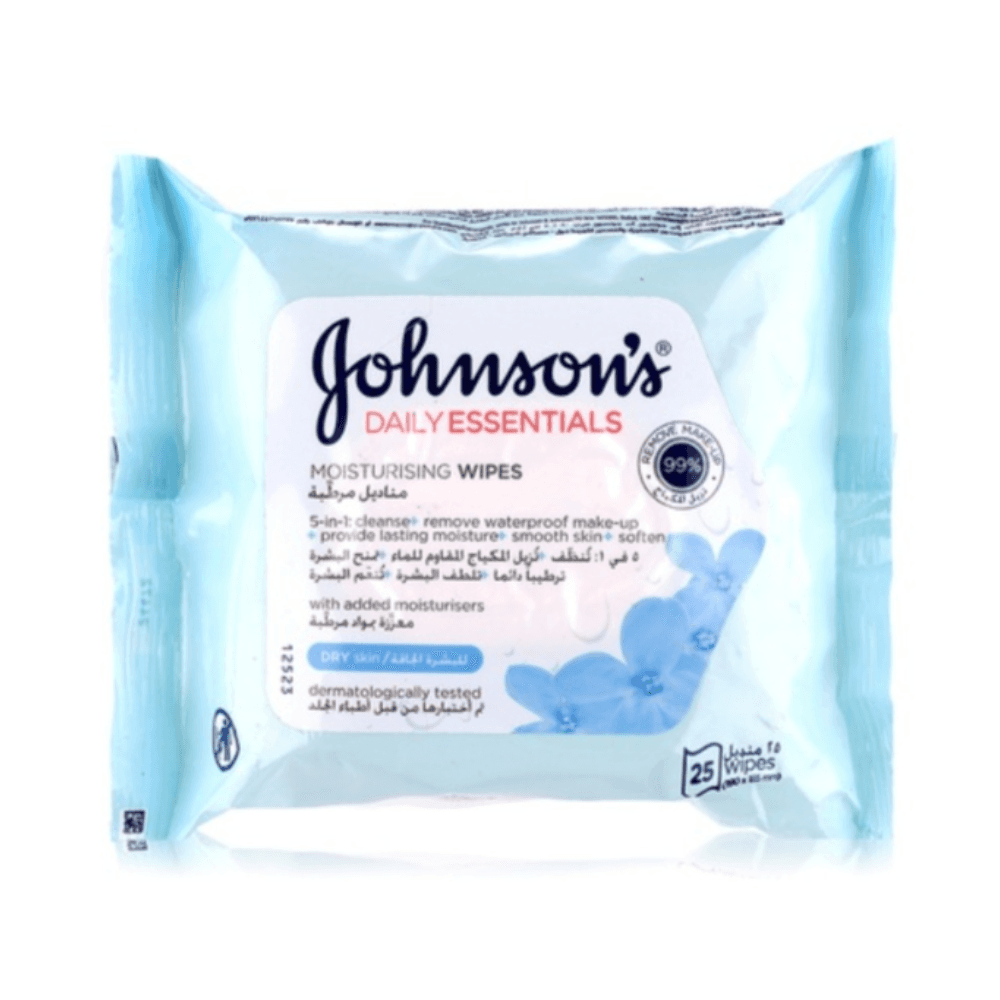 Johnson's Daily Essentials Mosturising Wipes 25Pcs 