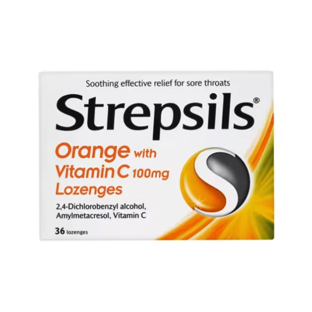 Strepsils Orange With Vitamin C 100mg 36 Lozenges No.9854