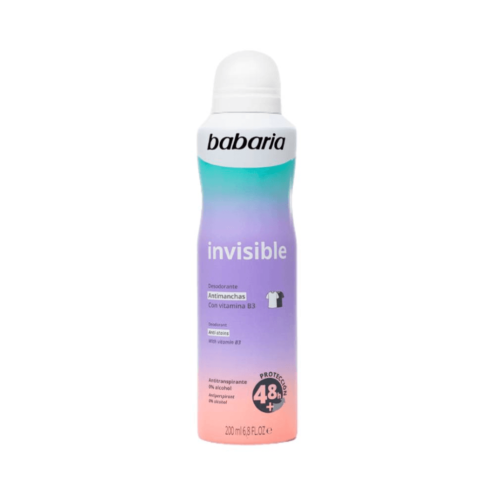 Babaria Invisible Anti-stains Deodorant spray With Vitamin B3 200ml