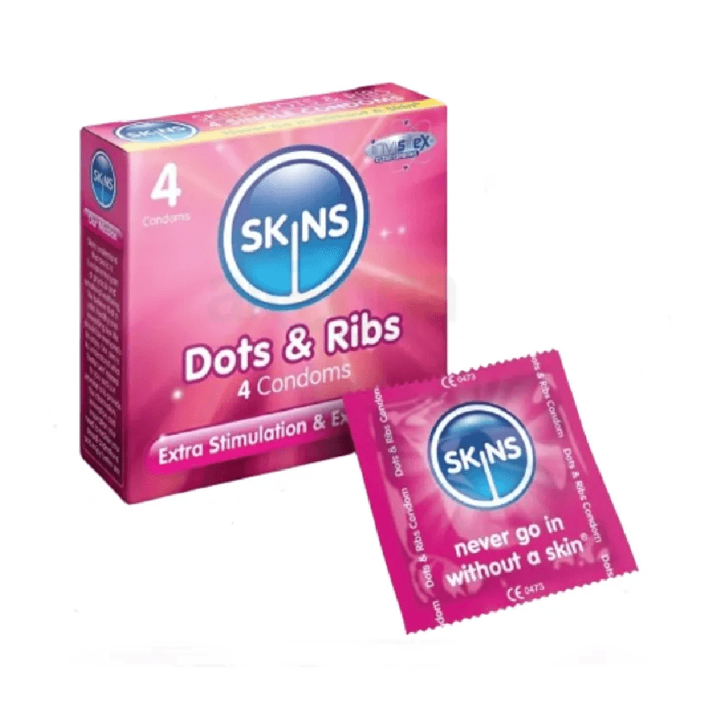 Skins Dots & Ribs Condoms 4Pcs