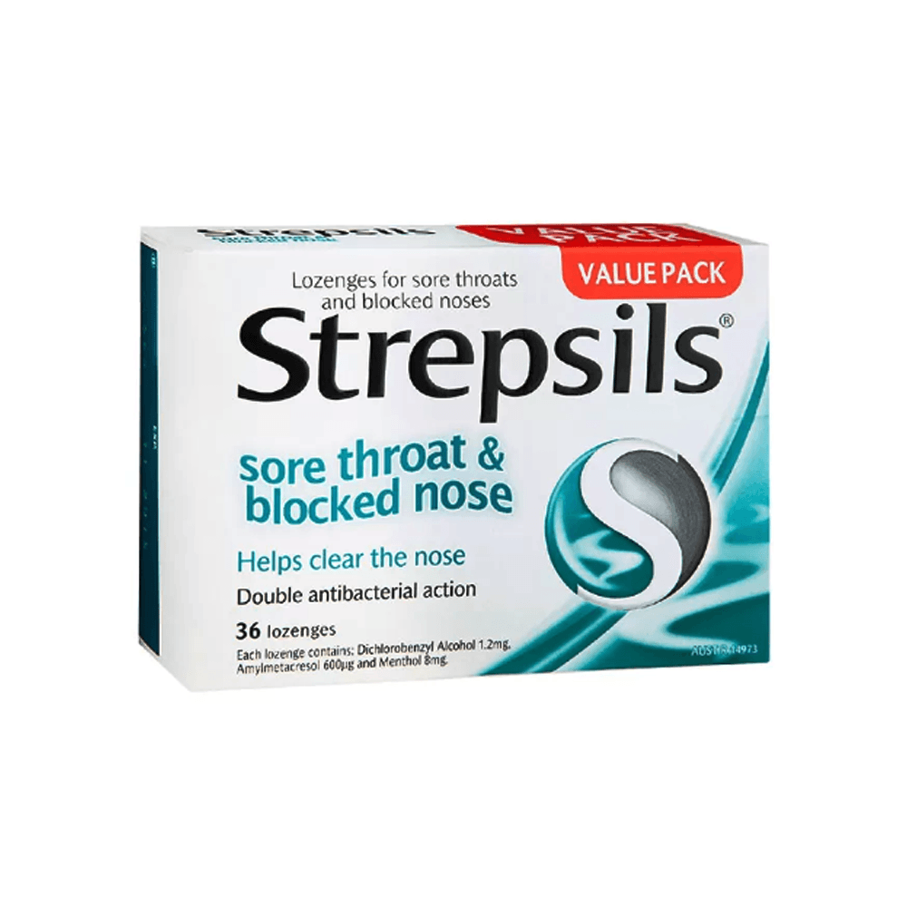 Strepsils Sore Throat & Blocked Nose Menthol 36 Lozenges No.9842