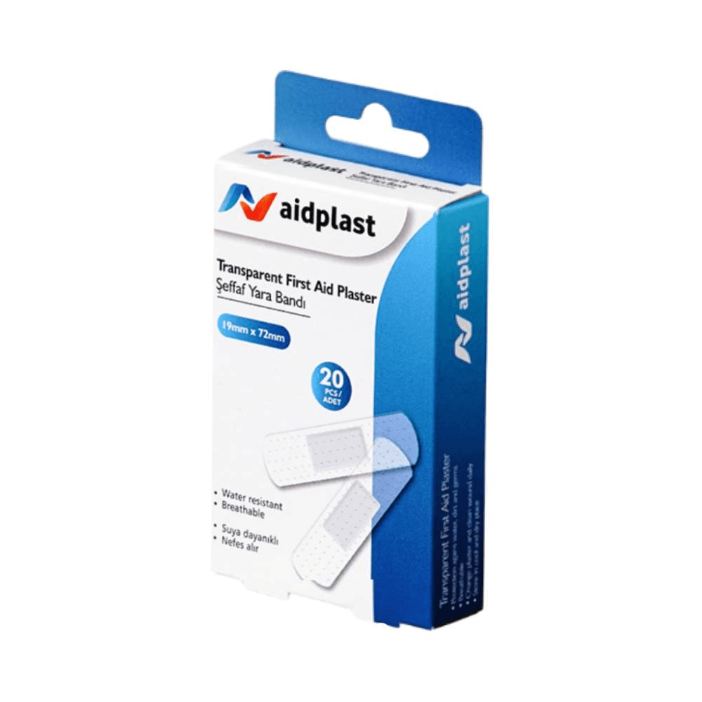 Aid Plast Transparent Water Resistant First Aid Plaster 19 x 72mm 20's