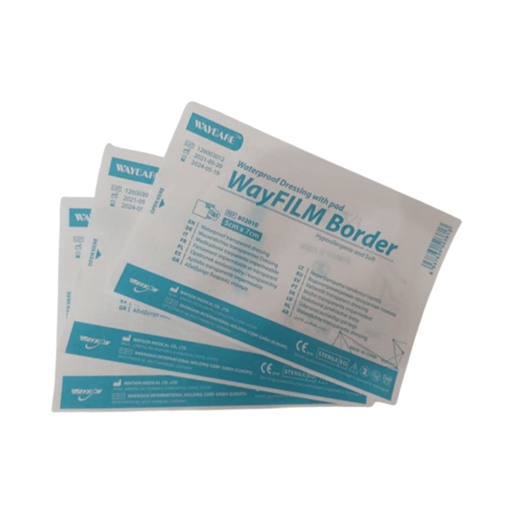 Wayfilm Border Waterproof Dressing With Pad 5 x 7cm 1 Piece