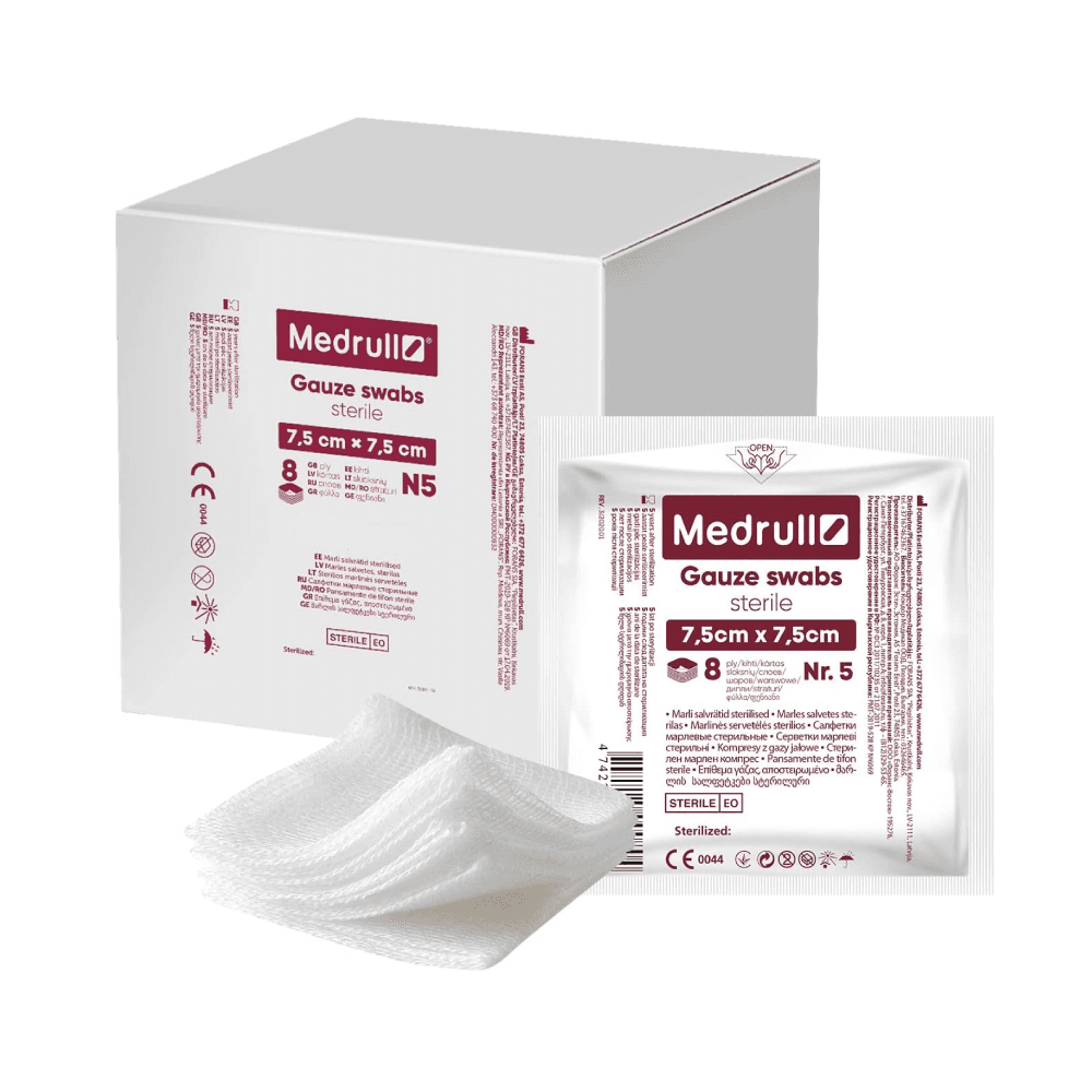Medrull 7.5 x 7.5cm Non-Sterile Gauze Swab 20Pcs