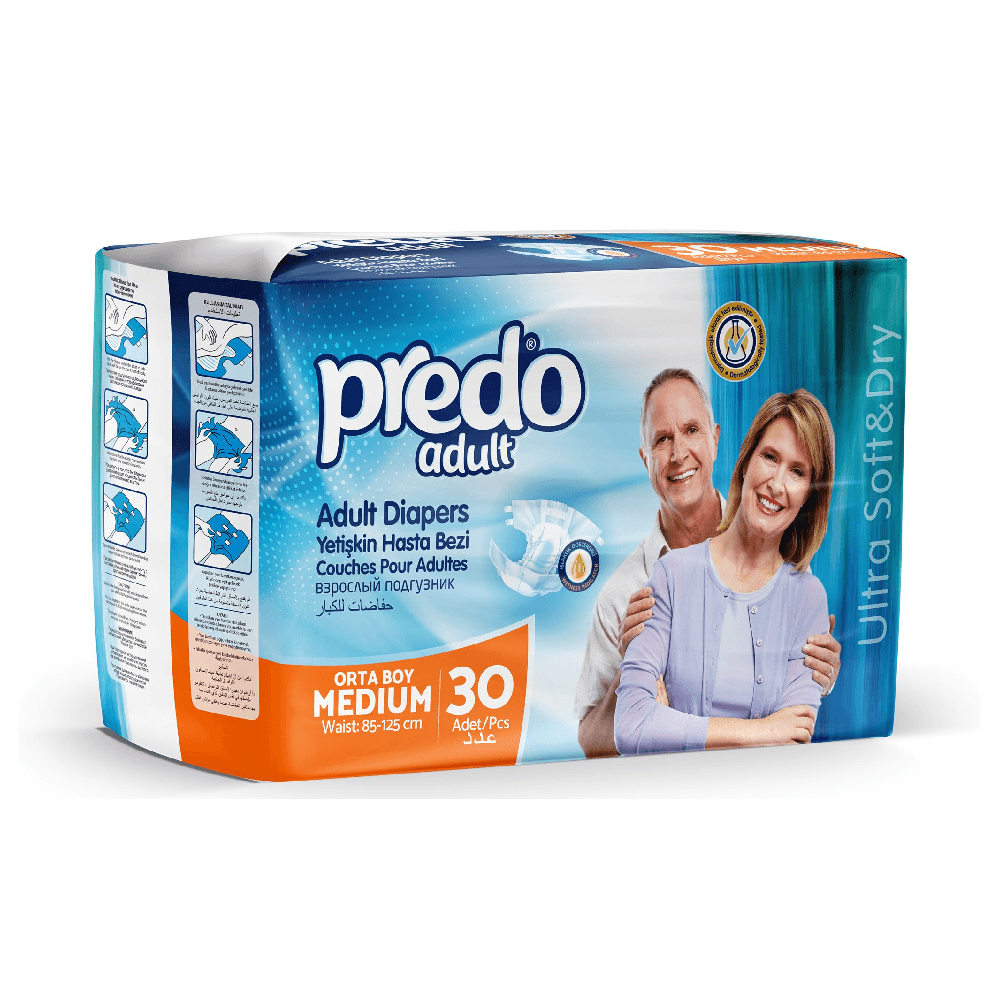 Predo Adult Diapers Medium 30Pcs