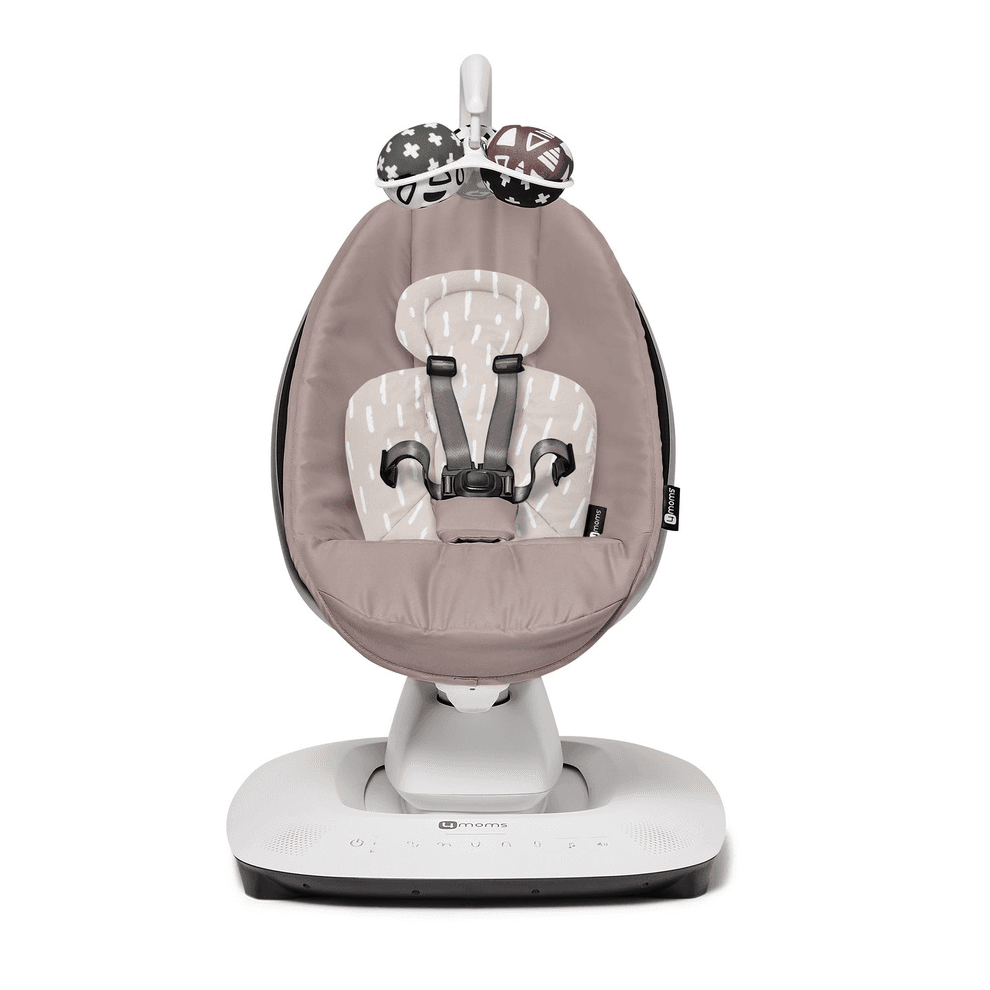 4Moms Mamaroo Multi-Motion Baby Swing (Rosewood) + Newborn Insert (Sand/ Plush)