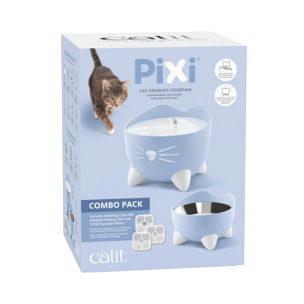 CatIt Pixi Drinking Fountain Combo Pack for Cats Blue