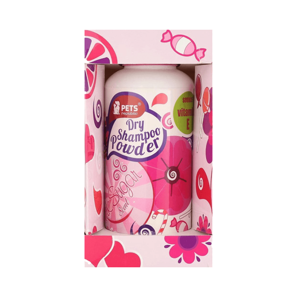 Pets Republic Dry Shampoo Powder Pink Sugar Scent For Cats & Dogs 500ml