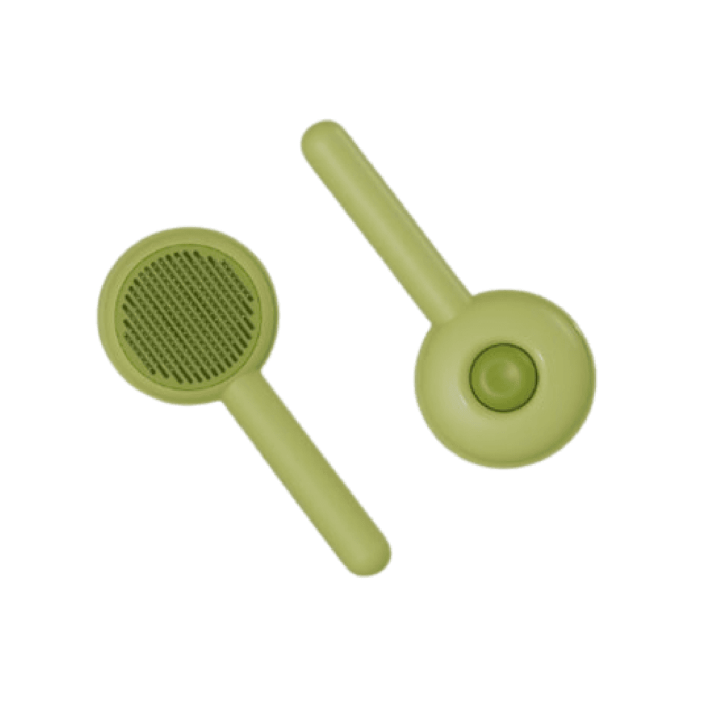 Hamburger Self Clean Brush Comb For Cats Green