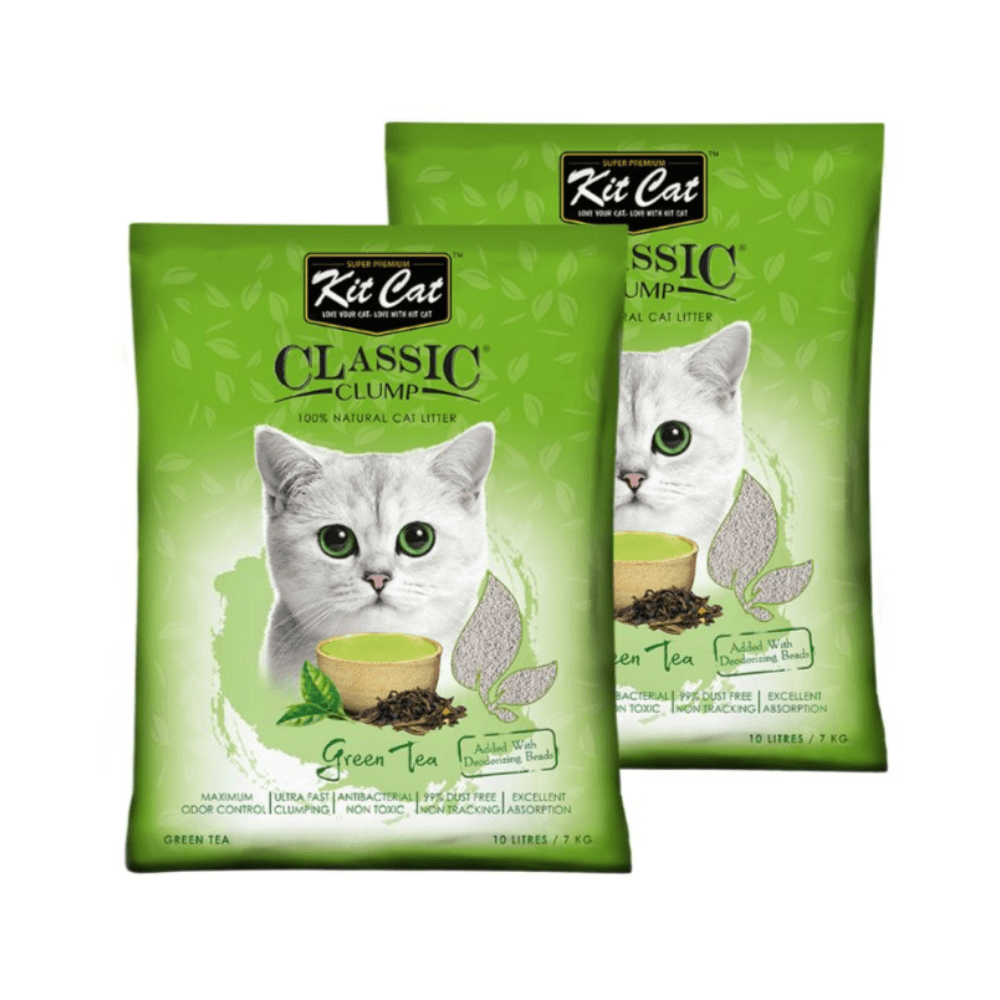 Kit Cat Classic Clump Green Tea Cat Litter 10Liters (2 Pcs)